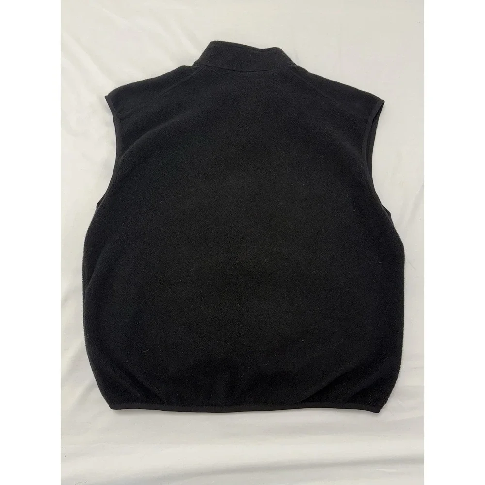 Vtg The North Face TNF Polartec Fleece Vest Full Zip Black‎ Mens L  Made in USA